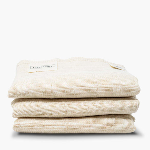 Large Organic Cotton Exfoliating Muslin Face Cloths